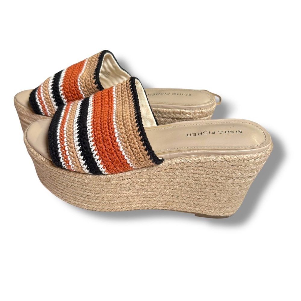 Marc Fisher Lannia Platform Sandal‎ Espadrille Slip-On Size 9 boho resort - Picture 2 of 7